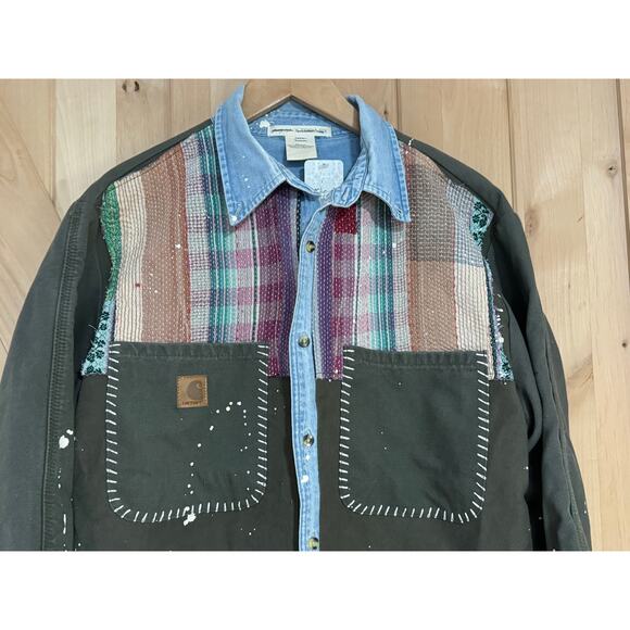 Free People x Tricia Fix | NWT Vintage Repurposed Carhartt Patchwork Coat | M/L - Picture 2 of 16